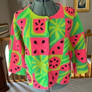 michael Simon L watermelon sweater cardigan Easter Mother’s Day gift ,